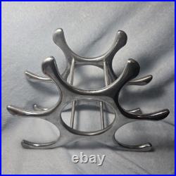 Rare Cast Aluminum Wine Rack Mid Century Modern Michael Noll Style 6 Bottle