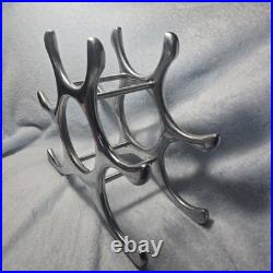 Rare Cast Aluminum Wine Rack Mid Century Modern Michael Noll Style 6 Bottle