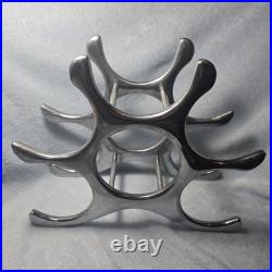Rare Cast Aluminum Wine Rack Mid Century Modern Michael Noll Style 6 Bottle