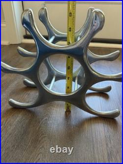 Rare Cast Aluminum Wine Rack Mid Century Modern Michael Noll Style 6 Bottle