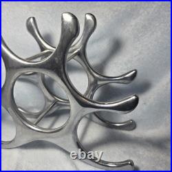 Rare Cast Aluminum Wine Rack Mid Century Modern Michael Noll Style 6 Bottle