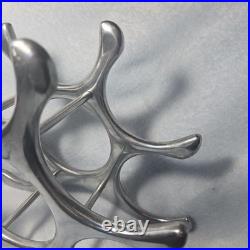 Rare Cast Aluminum Wine Rack Mid Century Modern Michael Noll Style 6 Bottle