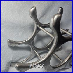 Rare Cast Aluminum Wine Rack Mid Century Modern Michael Noll Style 6 Bottle