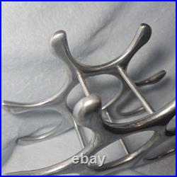 Rare Cast Aluminum Wine Rack Mid Century Modern Michael Noll Style 6 Bottle