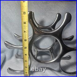 Rare Cast Aluminum Wine Rack Mid Century Modern Michael Noll Style 6 Bottle