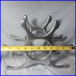 Rare Cast Aluminum Wine Rack Mid Century Modern Michael Noll Style 6 Bottle