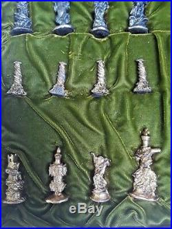 Rare Charles Martel Richard Synek Mid Century Modern Brutalist Metal Chess Set