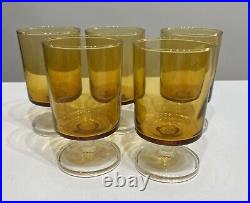 Rare Collection of 33 pieces of Mid Century Modern Amber Glassware