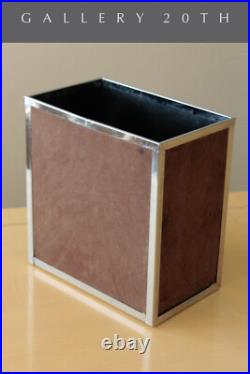 Rare & Cool! MCM Italian Suede Chrome Wastebasket! 1970's After Panton Vtg Rare & Cool! MCM Italian Suede Chrome Wastebasket! 1970's After Panton Vtg