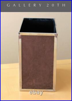 Rare & Cool! MCM Italian Suede Chrome Wastebasket! 1970's After Panton Vtg Rare & Cool! MCM Italian Suede Chrome Wastebasket! 1970's After Panton Vtg