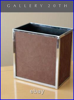 Rare & Cool! MCM Italian Suede Chrome Wastebasket! 1970's After Panton Vtg Rare & Cool! MCM Italian Suede Chrome Wastebasket! 1970's After Panton Vtg