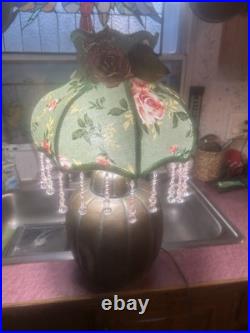 Rare Copper Melon Electric Lamp Handmade Floral Shade Mid Century Modern NICE