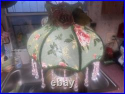 Rare Copper Melon Electric Lamp Handmade Floral Shade Mid Century Modern NICE