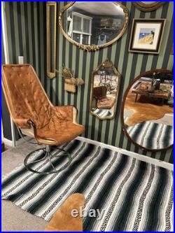 Rare DUX 1960's Bruno Mathsson Leather Jetson Swivel Chair Excellent Condition