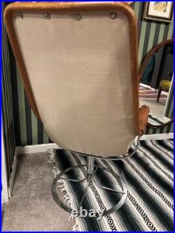 Rare DUX 1960's Bruno Mathsson Leather Jetson Swivel Chair Excellent Condition