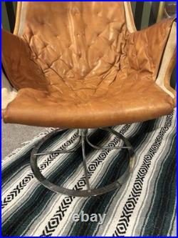 Rare DUX 1960's Bruno Mathsson Leather Jetson Swivel Chair Excellent Condition