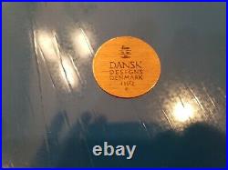 Rare Dansk MID Century Modern Blue Lacquer Teak Festivaal Serving Tray 1959-62