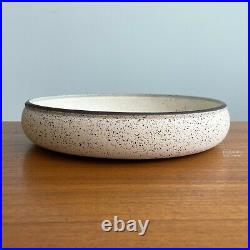 Rare Edith Heath Ceramics Studio Pottery White Speckled Low Bowl Mid Century Mod