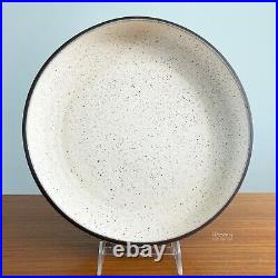 Rare Edith Heath Ceramics Studio Pottery White Speckled Low Bowl Mid Century Mod