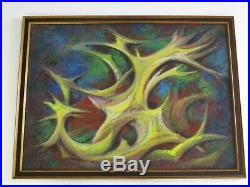 Rare Emil Kosa Jr Painting MID Century Mod Abstract Cubist Cubism Expressionist