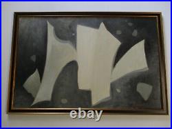 Rare Emil Kosa Jr Painting MID Century Modern Abstract Cubism Cubist Large 1950