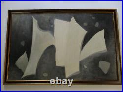 Rare Emil Kosa Jr Painting MID Century Modern Abstract Cubism Cubist Large 1950