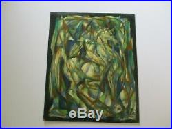 Rare Emil Kosa Jr Painting MID Century Modern Abstract Cubism Horse Cubist 1950