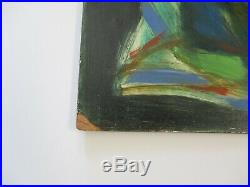 Rare Emil Kosa Jr Painting MID Century Modern Abstract Cubism Horse Cubist 1950