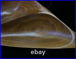 Rare Emil Milan Mid-Century Modern Sculpted Divided Bowl Walnut withHandle 19