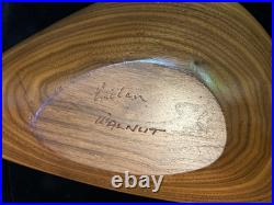 Rare Emil Milan Mid-Century Modern Sculpted Divided Bowl Walnut withHandle 19