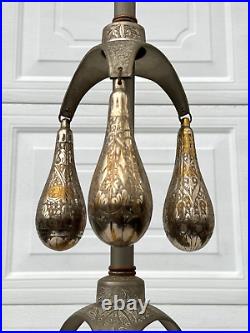 Rare Erik Hoglund Sweden Floor Lamp Teardrop Iron Chandelier Bulbs MID Century