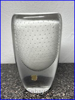 Rare Ernest Gordon Afors GH346 Sweden Signed Bubble Sommerso Glass Vase White