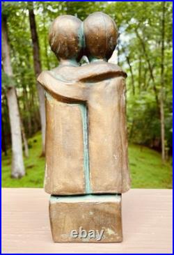 Rare FRED PRESS GEMINI ZODIAC Bronzed Metal Sculpture Mid Century Modern