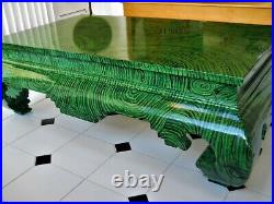 Rare Faux Malachite Lacquered Ming Asian Coffee Table Focal Point 1970's