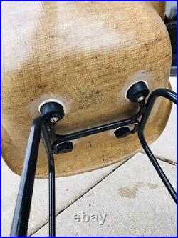 Rare Fiberglass/Burlap Shell Arm Chair Mid Century Modern Cole Steel Eames Era
