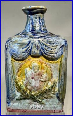 Rare Francesco Spizzico Mid Century Modern Italian Pottery Bottle Vase Londi Era Rare Francesco Spizzico Mid Century Modern Italian Pottery Bottle Vase Londi Era