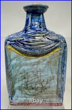 Rare Francesco Spizzico Mid Century Modern Italian Pottery Bottle Vase Londi Era