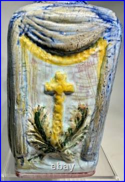 Rare Francesco Spizzico Mid Century Modern Italian Pottery Bottle Vase Londi Era