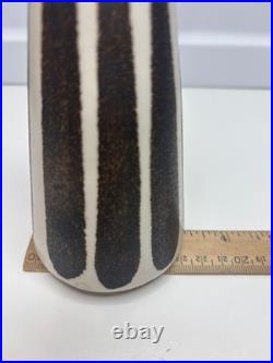 Rare Frank Mann Pottery Vase Mid Century Modern MCM VERTICAL STRIPE Bud Vase