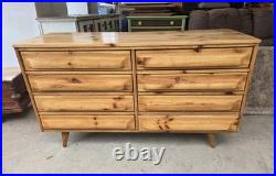 Rare Franklin Shocky 1955 MCM Knotty Pine 8 Drawer Dresser Recently Refinished