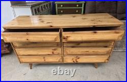 Rare Franklin Shocky 1955 MCM Knotty Pine 8 Drawer Dresser Recently Refinished