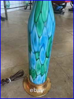 Rare Fratelli Toso Murano Table Lamp Nerox Mid-Century Modern Venetian Glass