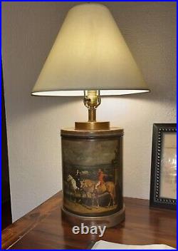 Rare Frederick Cooper Equestrian Tea Canister Lamp MCM