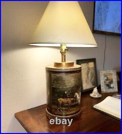 Rare Frederick Cooper Equestrian Tea Canister Lamp MCM