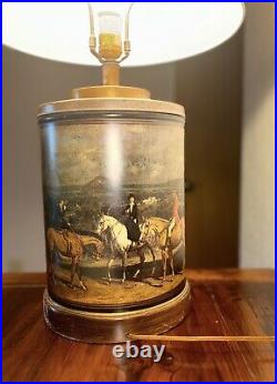 Rare Frederick Cooper Equestrian Tea Canister Lamp MCM