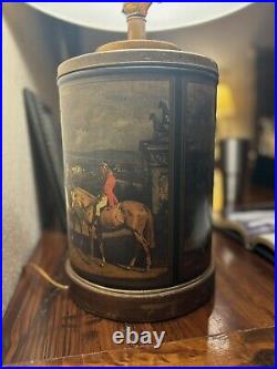 Rare Frederick Cooper Equestrian Tea Canister Lamp MCM