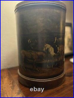 Rare Frederick Cooper Equestrian Tea Canister Lamp MCM