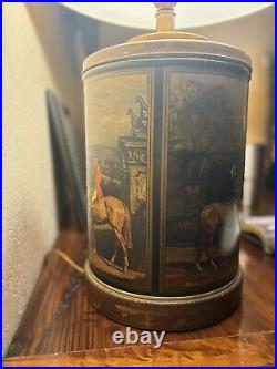 Rare Frederick Cooper Equestrian Tea Canister Lamp MCM