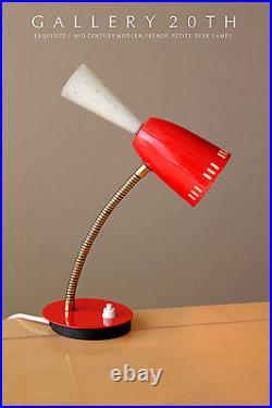 Rare! French MID Century Modern Red Desk Lamp Vtg Atomic Space Age Rocket Design
