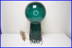 Rare Green Mid Century Swedish Glass Lamp by LAUREL CO